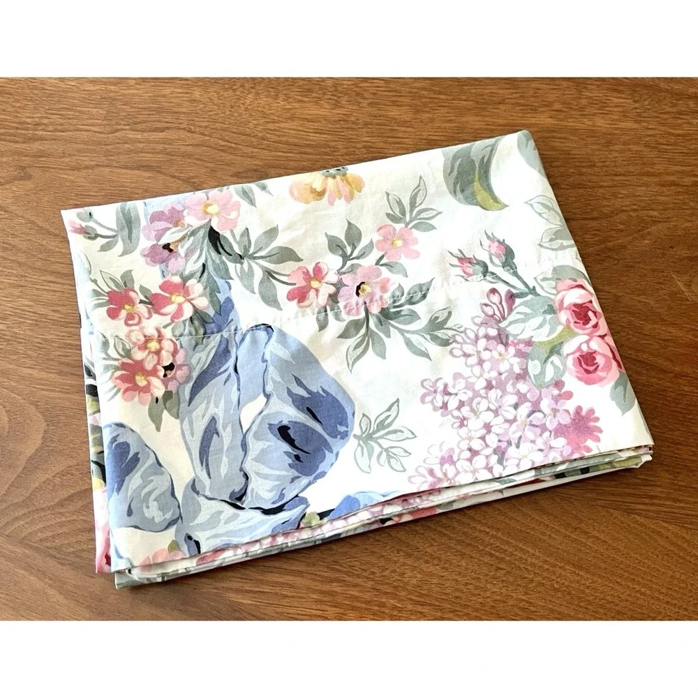 Vtg Ralph Lauren 1 ALLISON Floral STANDARD Pillowcase & Homemade Bolster *READ*